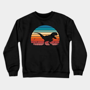 Trex Dinosaur Retro Sunset Crewneck Sweatshirt